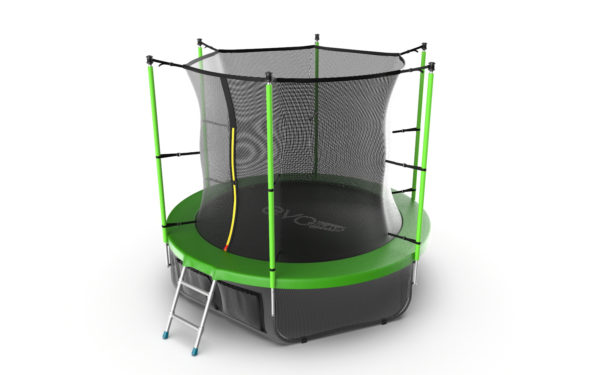 EVO JUMP Internal 8ft (Green) + Lower net. Батут с внутренней сеткой и лестницей, диаметр 244 см (зеленый) + нижняя сеть