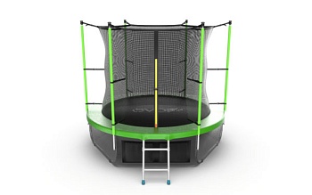EVO JUMP Internal 8ft (Green) + Lower net. Батут с внутренней сеткой и лестницей, диаметр 244 см (зеленый) + нижняя сеть